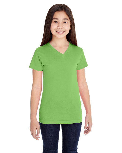 2607 - LAT Girls' V-Neck Fine Jersey T-Shirt