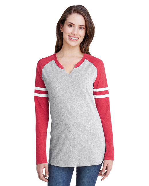 3534 - LAT Ladies' Gameday Mash-Up Long Sleeve Fine Jersey T-Shirt
