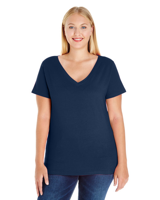 3807 - LAT Ladies' Curvy V-Neck T-Shirt