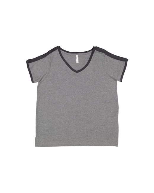 3832 - LAT Ladies' Curvy Retro Ringer T-Shirt