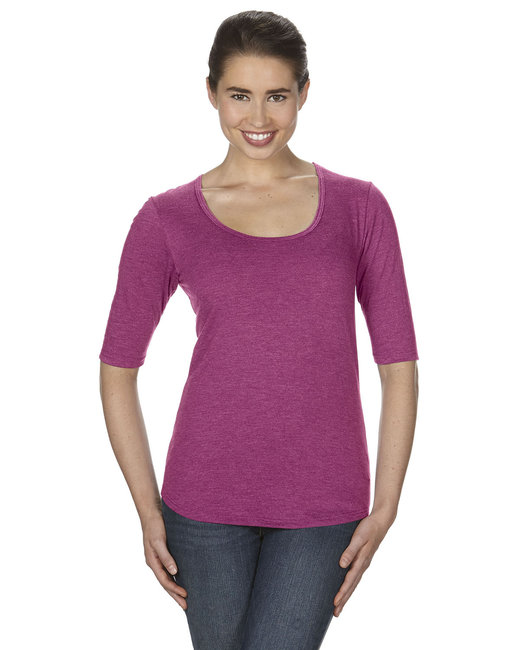 6756L - Anvil Ladies' Triblend Deep Scoop 1/2-Sleeve T-Shirt