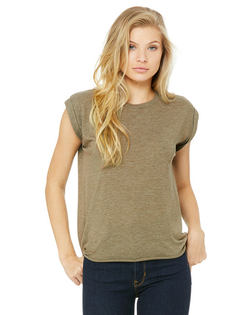 8804 - Bella + Canvas Ladies' Flowy Muscle T-Shirt with Rolled Cuff