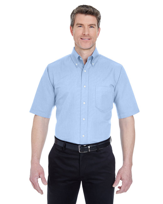 8972T - UltraClub Men's Tall Classic Wrinkle-Resistant Short-Sleeve Oxford