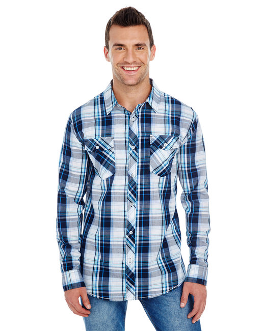 B8202 - Burnside Men's Long-Sleeve Plaid Pattern Woven Shirt