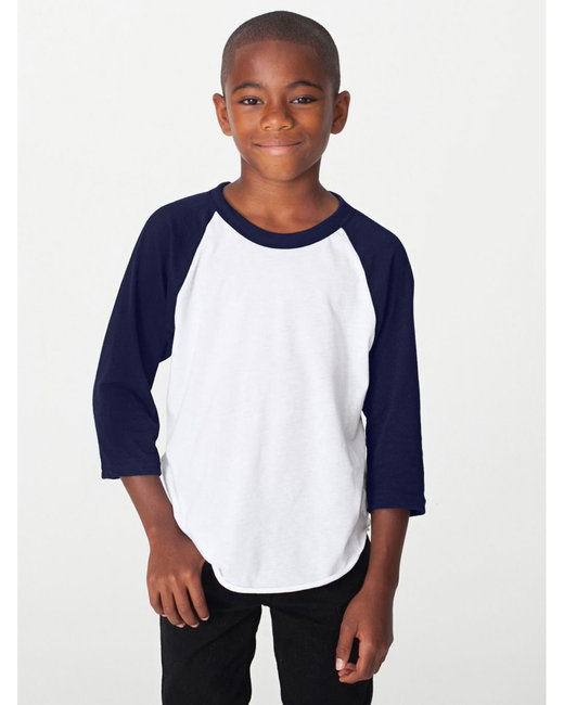 BB253W - American Apparel Youth Poly-Cotton 3/4-Sleeve T-Shirt