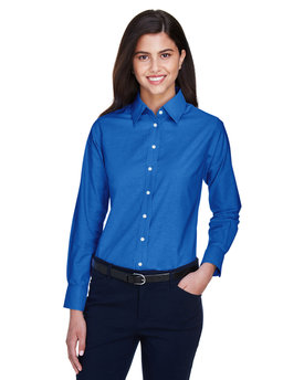M600W - Harriton Ladies' Long-Sleeve Oxford with Stain-Release