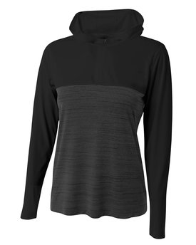 NW4013 - A4 Ladies' Slate Quarter-Zip Hooded Sweatshirt