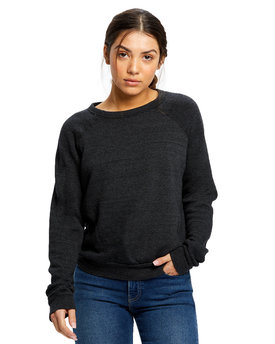 US238 - US Blanks Ladies' Raglan Pullover Long Sleeve Crewneck Sweatshirt