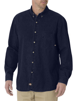 WL300 - Dickies Unisex Long-Sleeve Button-Down Denim Shirt
