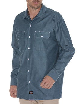 WL509 - Dickies Men's Relaxed Fit Long-Sleeve Chambray Shirt