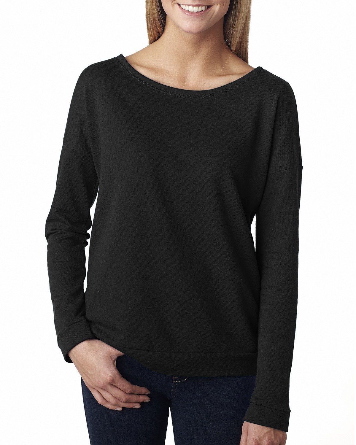 6931 - Next Level Ladies' French Terry Long-Sleeve Scoop