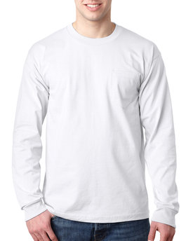 Bayside Adult 6.1 oz., 100% Cotton Long Sleeve Pocket T-Shirt