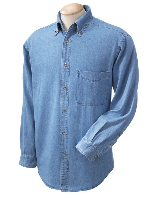 M550 Harriton Men's 6.5 oz. Long-Sleeve Denim Shirt