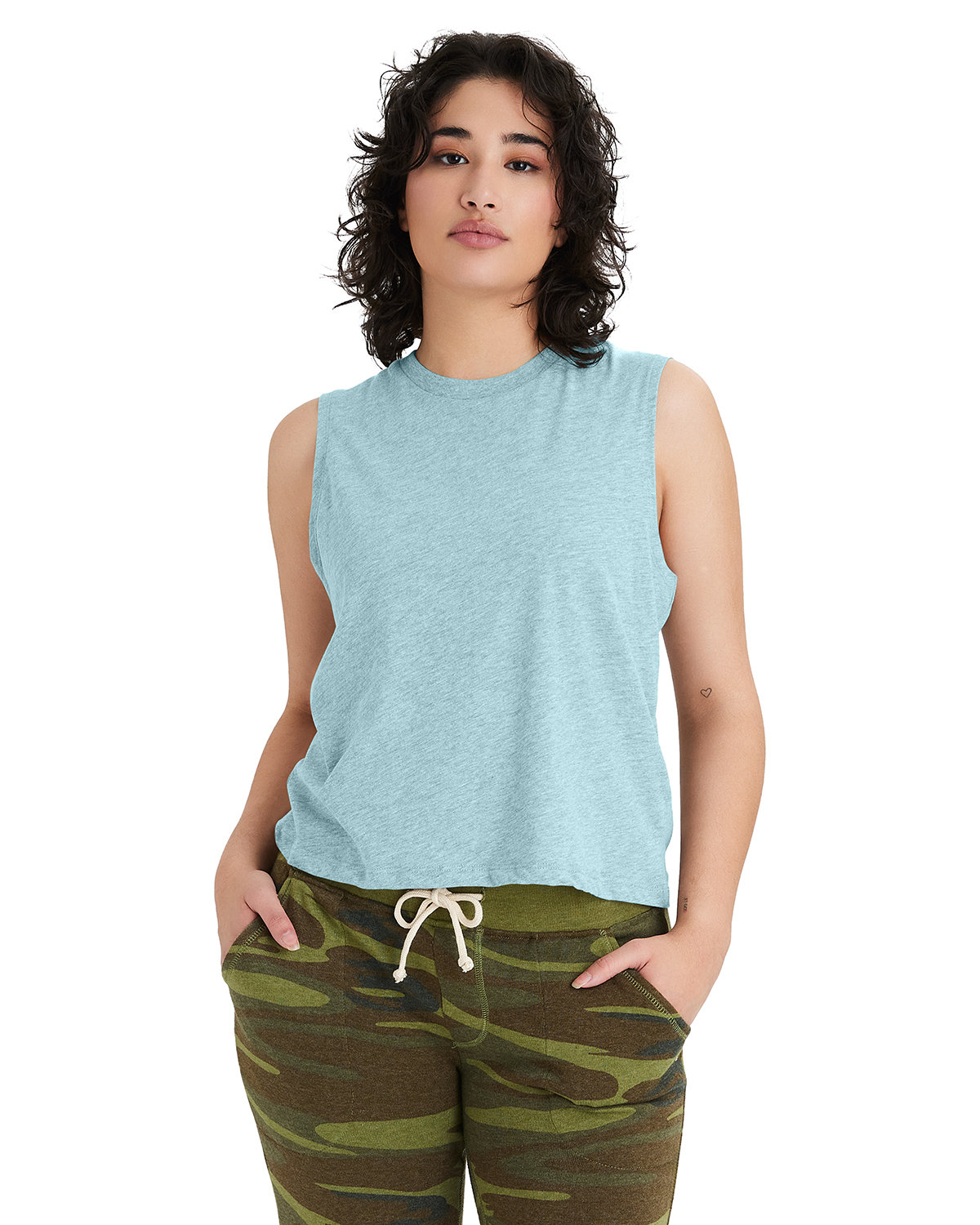 Ladies Go-To Cvc Cropped Muscle T-Shirt-Alternative