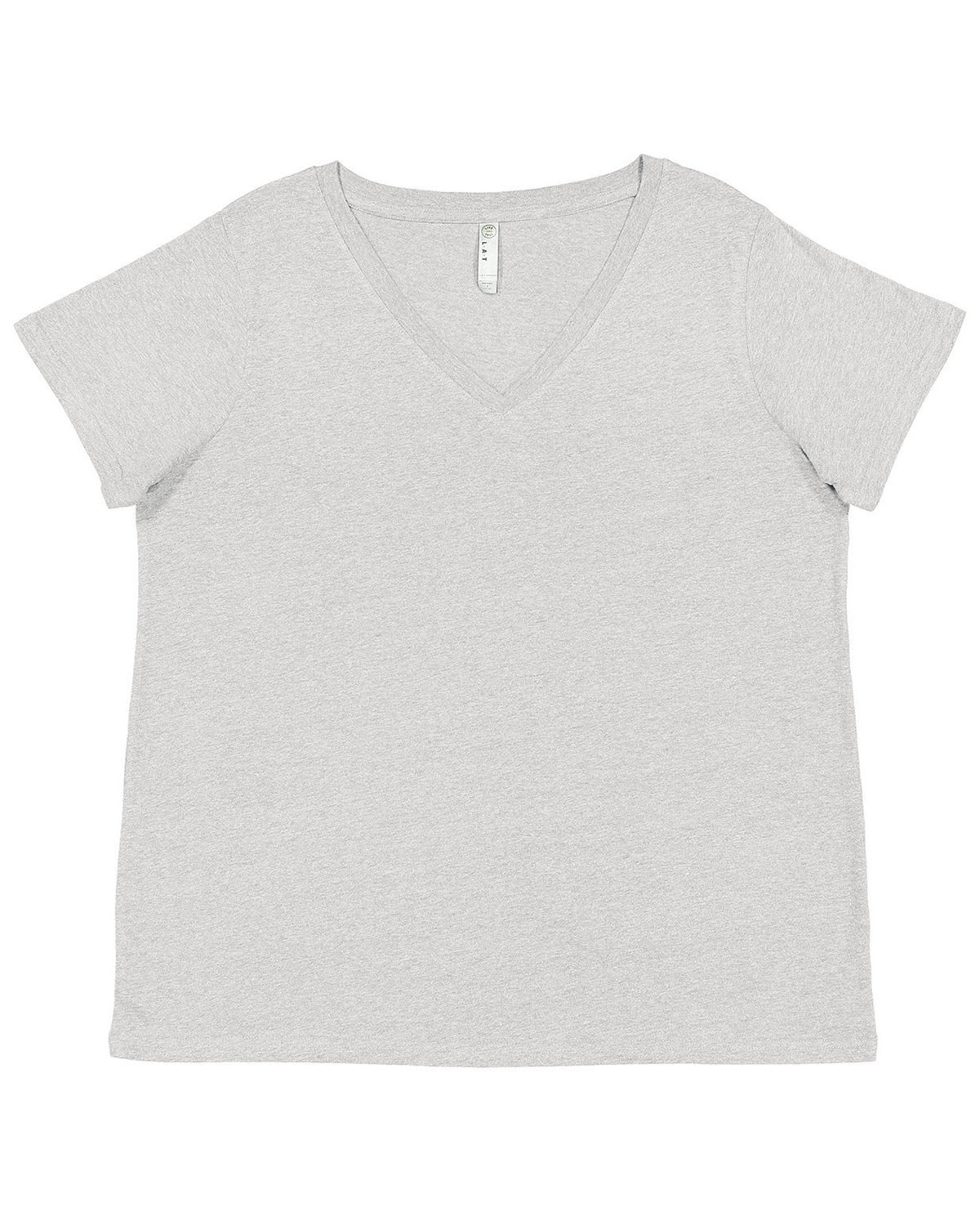 Ladies Curvy V-Neck Fine Jersey T-Shirt-LAT
