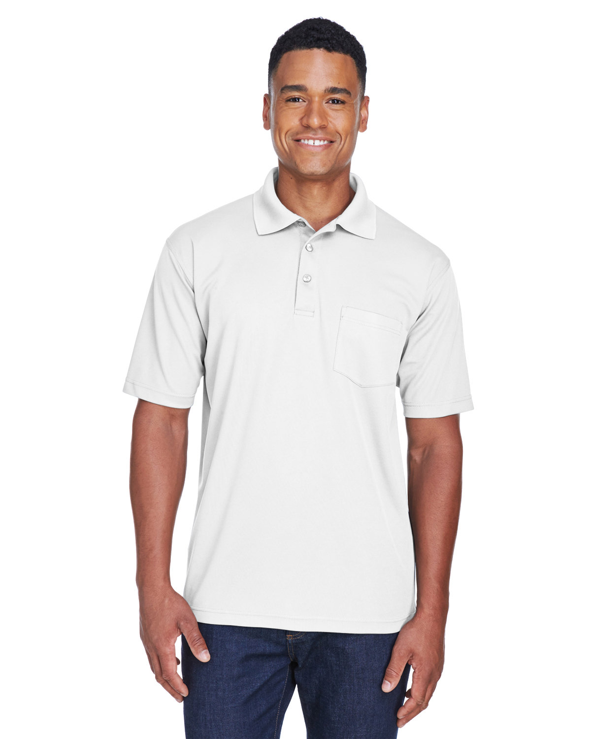 Adult Cool &#38; Dry Mesh Pique polo With Pocket-UltraClub