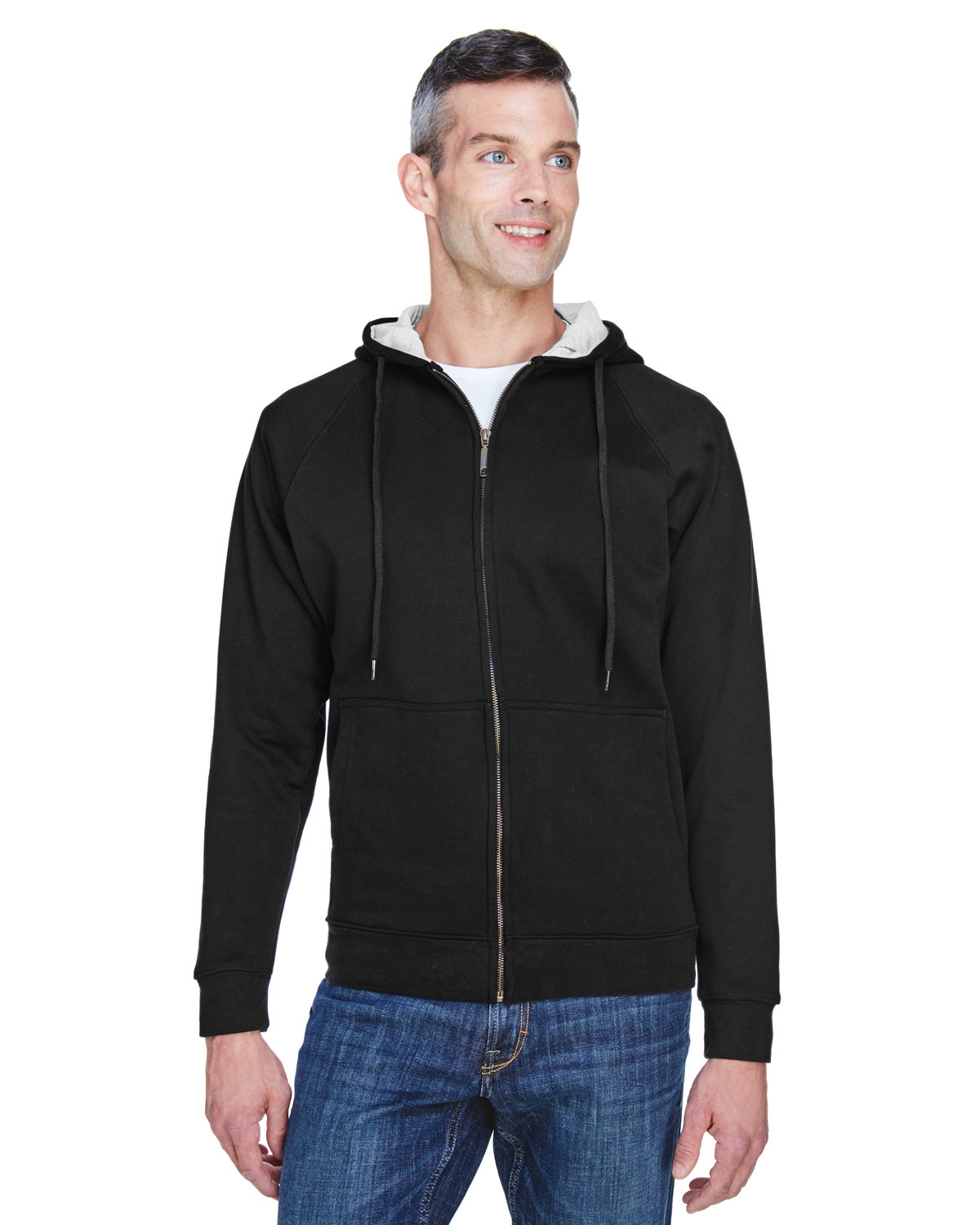 Adult Rugged Wear Thermal&#45;Lined Full&#45;Zip Fleece Hooded Sweatshirt-UltraClub