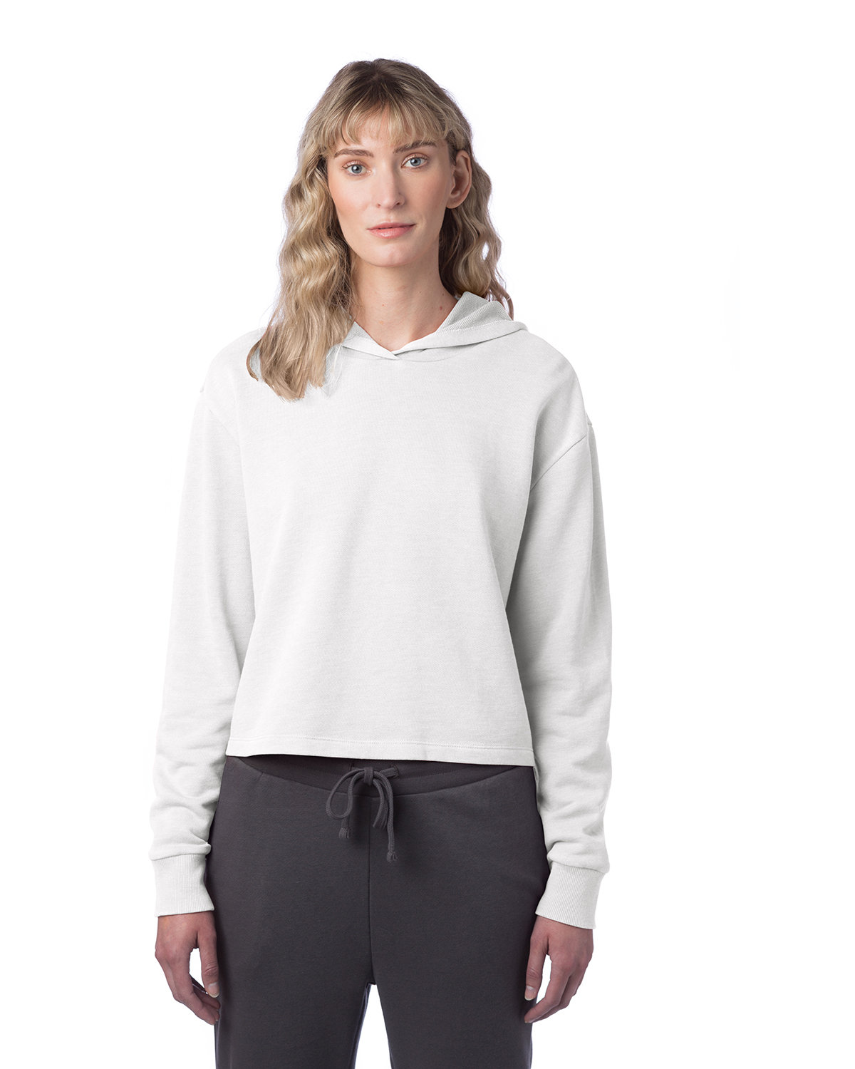 Ladies Cropped Pullover Hooded Sweatshirt-