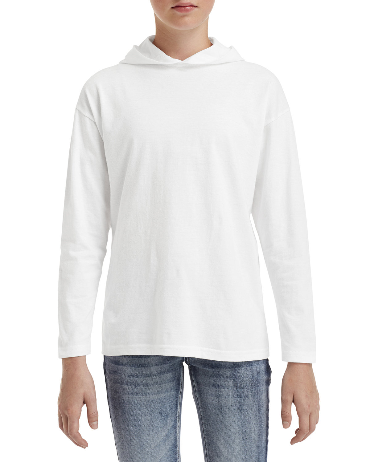987B Anvil Youth Long-Sleeve Hooded/ T-Shirt