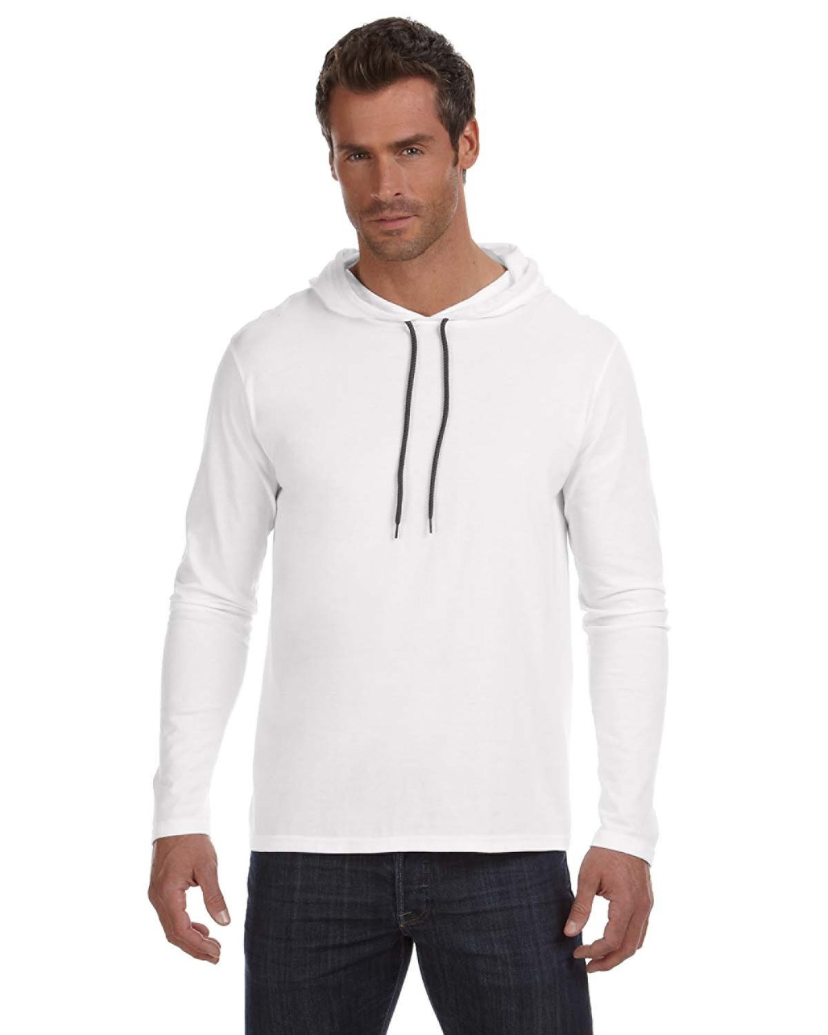 Adult Lightweight Long-Sleeve Hooded T-Shirt-