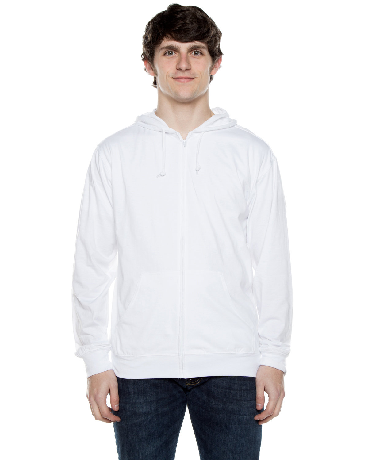 Unisex Jersey Long-Sleeve Full-Zip Hooded T-Shirt-