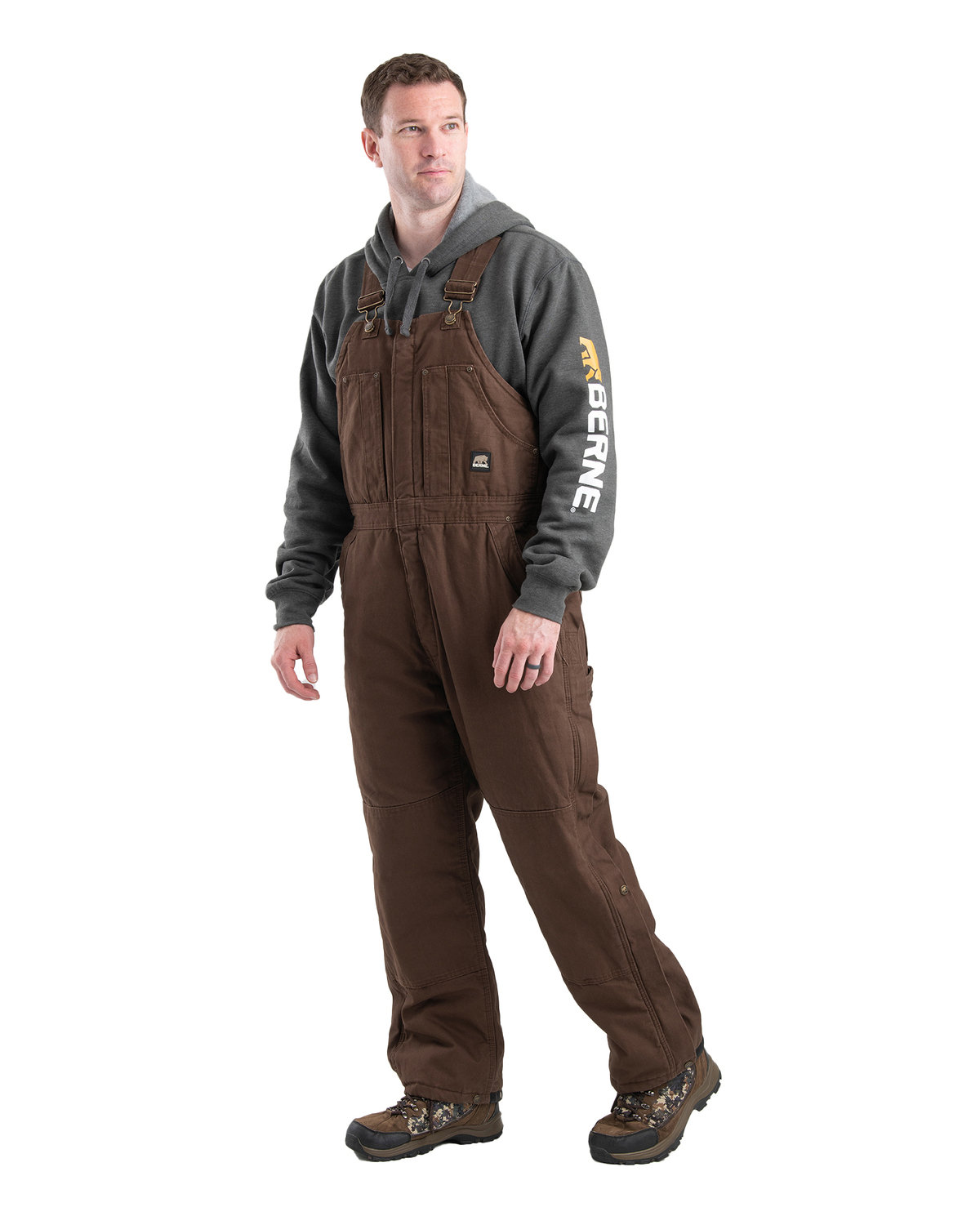 Mens Heartland Insulated Washed Duck Bib Overall-Berne