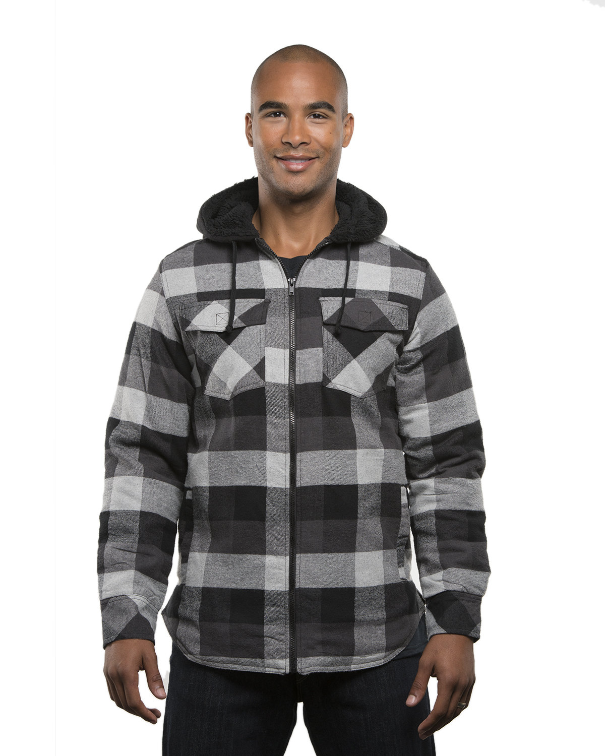 Buy Mens Hooded Flannel Jacket - Burnside Online at Best price - OK