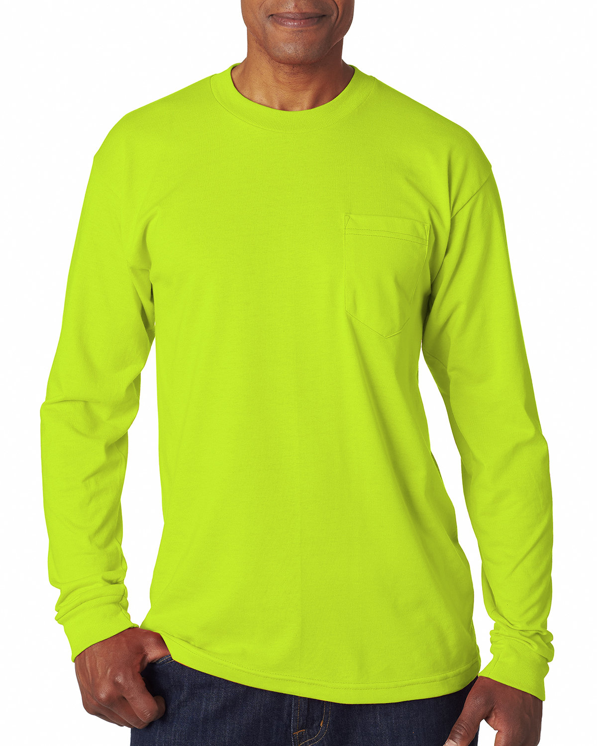 Adult Long&#45;Sleeve T&#45;Shirt With Pocket-Bayside