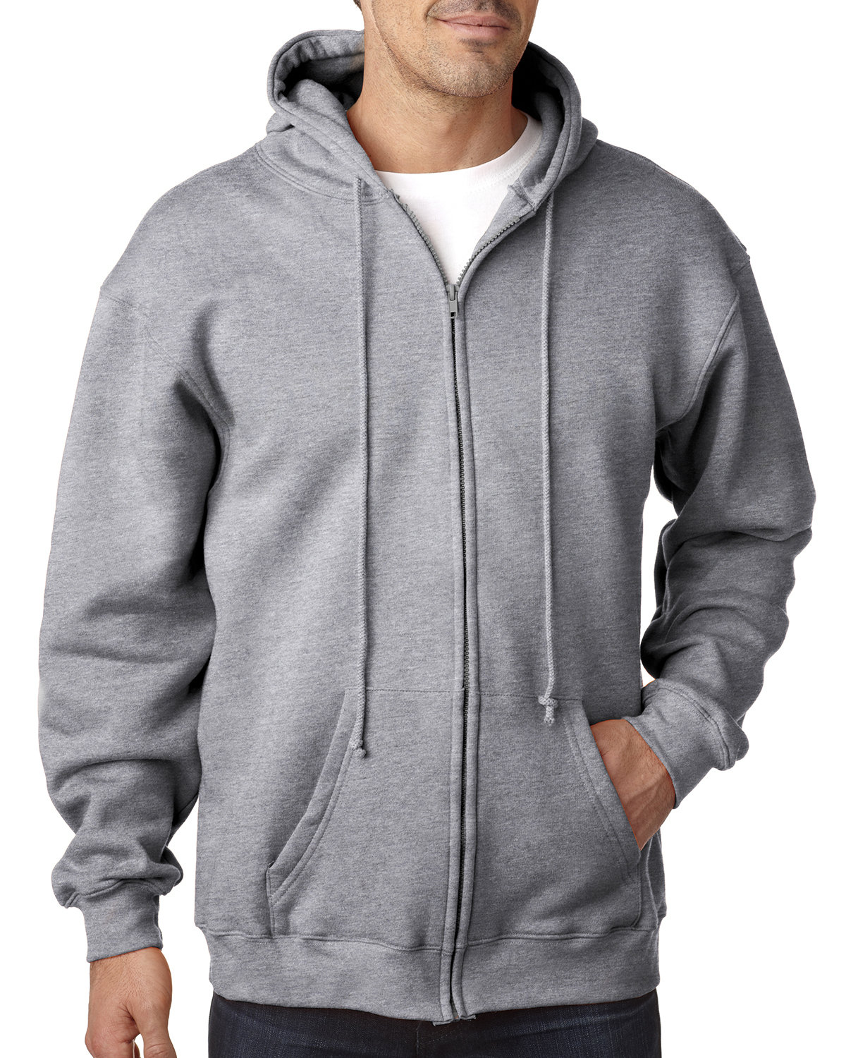 Adult Full&#45;Zip Hooded Sweatshirt-Bayside