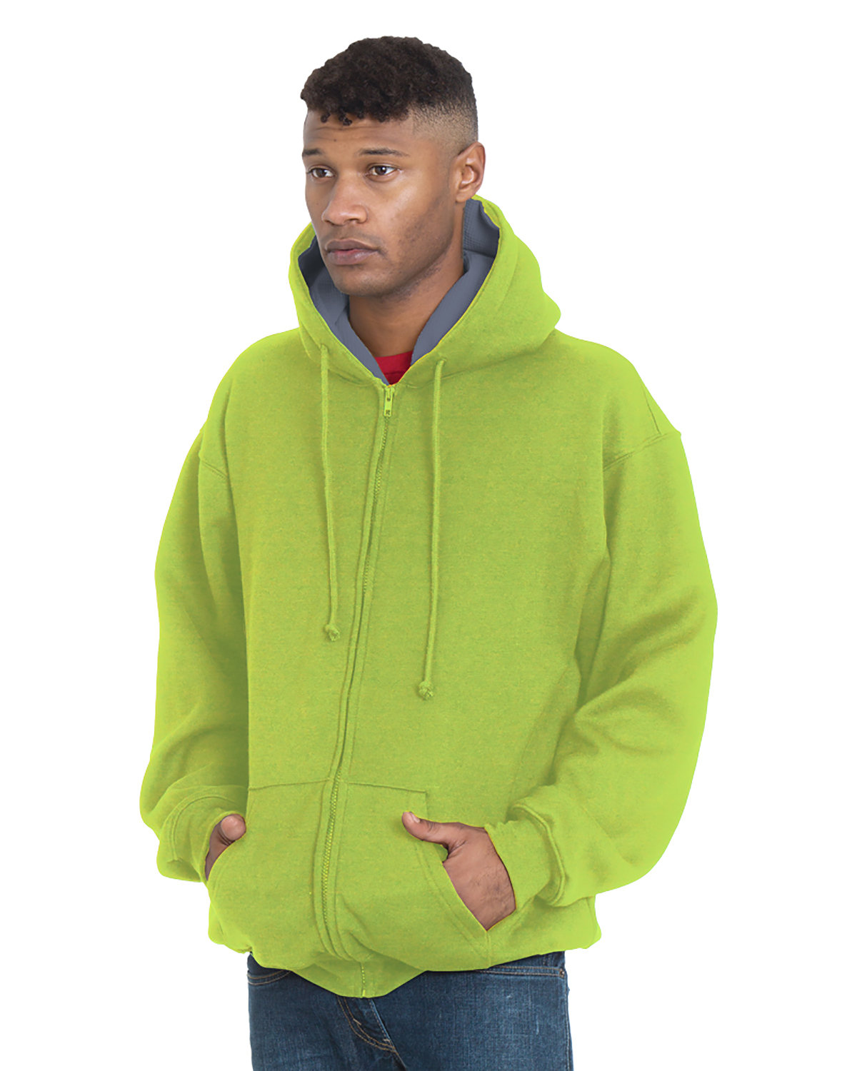 Adult Super Heavy Thermal-Lined Full-Zip Hooded Sweatshirt-Bayside