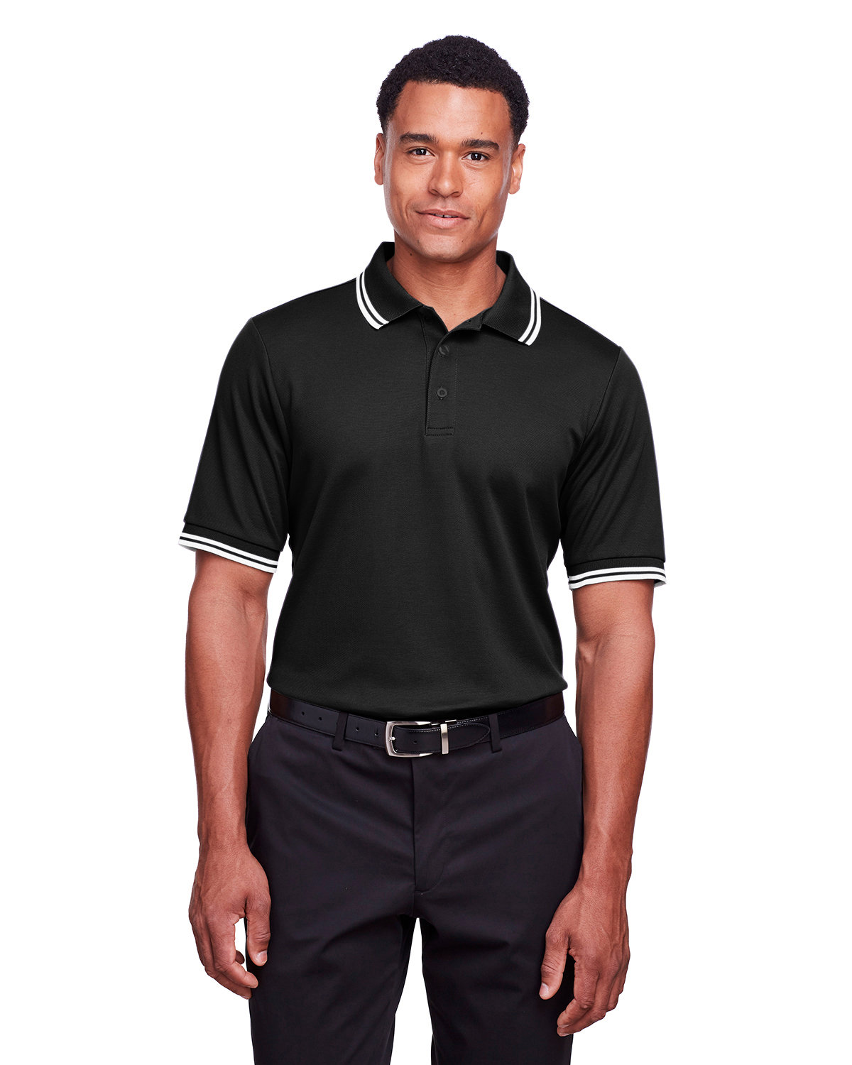 Crownlux Performance® Mens Plaited Tipped Polo-