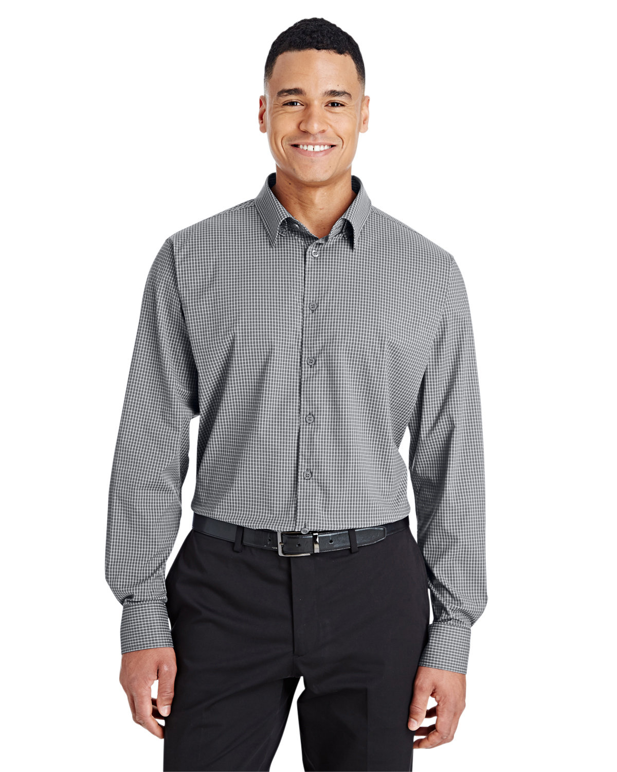 Crownlux Performance® Mens Tonal Mini Check Woven Shirt-