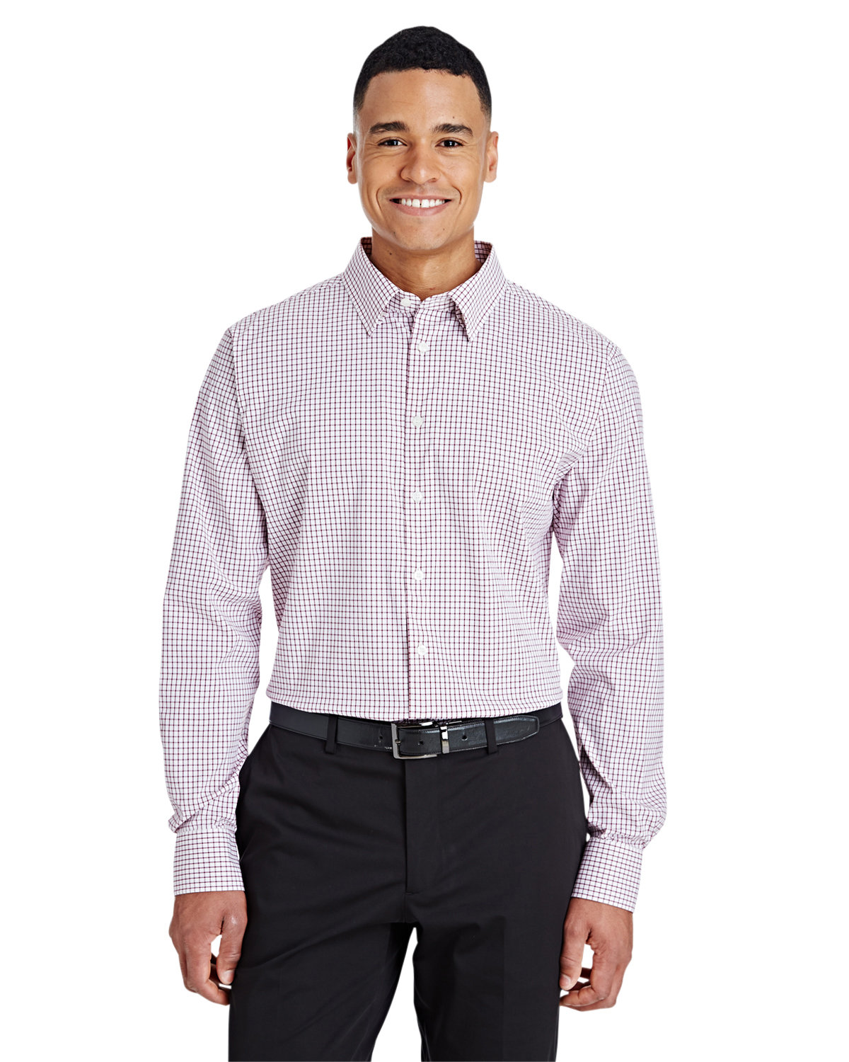Crownlux Performance® Mens Micro Windowpane Woven Shirt-