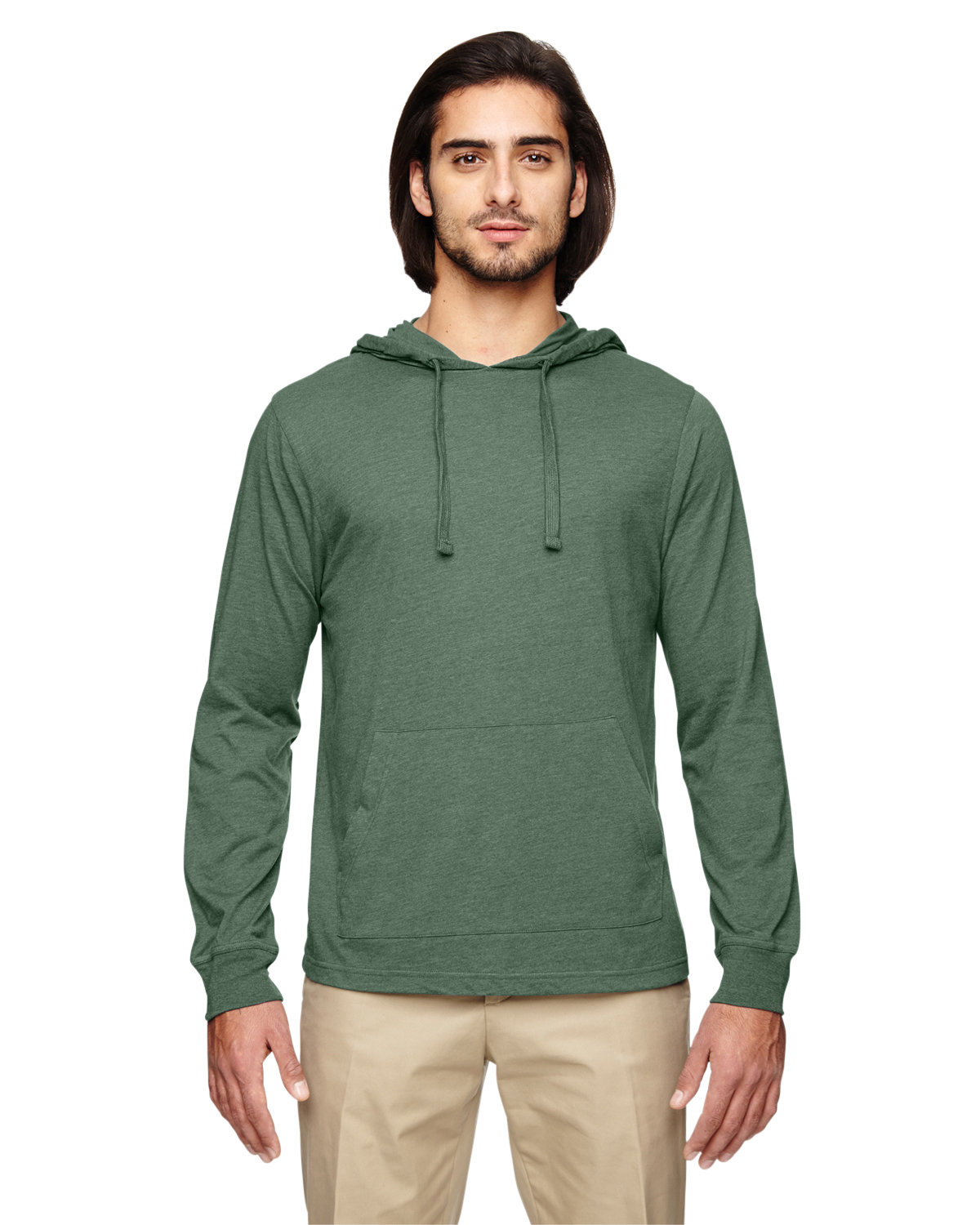 Unisex Eco Blend Long-Sleeve Pullover Hooded T-Shirt-econscious