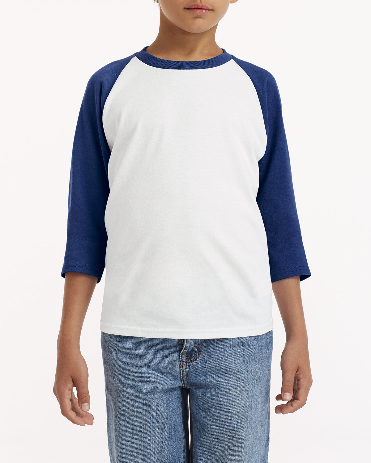 Youth Heavy Cotton™ Three-Quarter Raglan Sleeve T-Shirt-