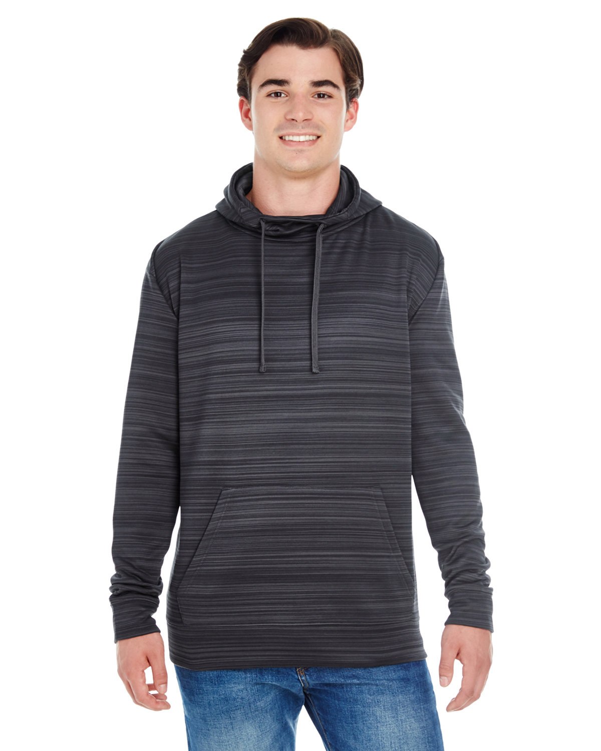 Adult Odyssey Striped Poly Fleece Pullover Hood-
