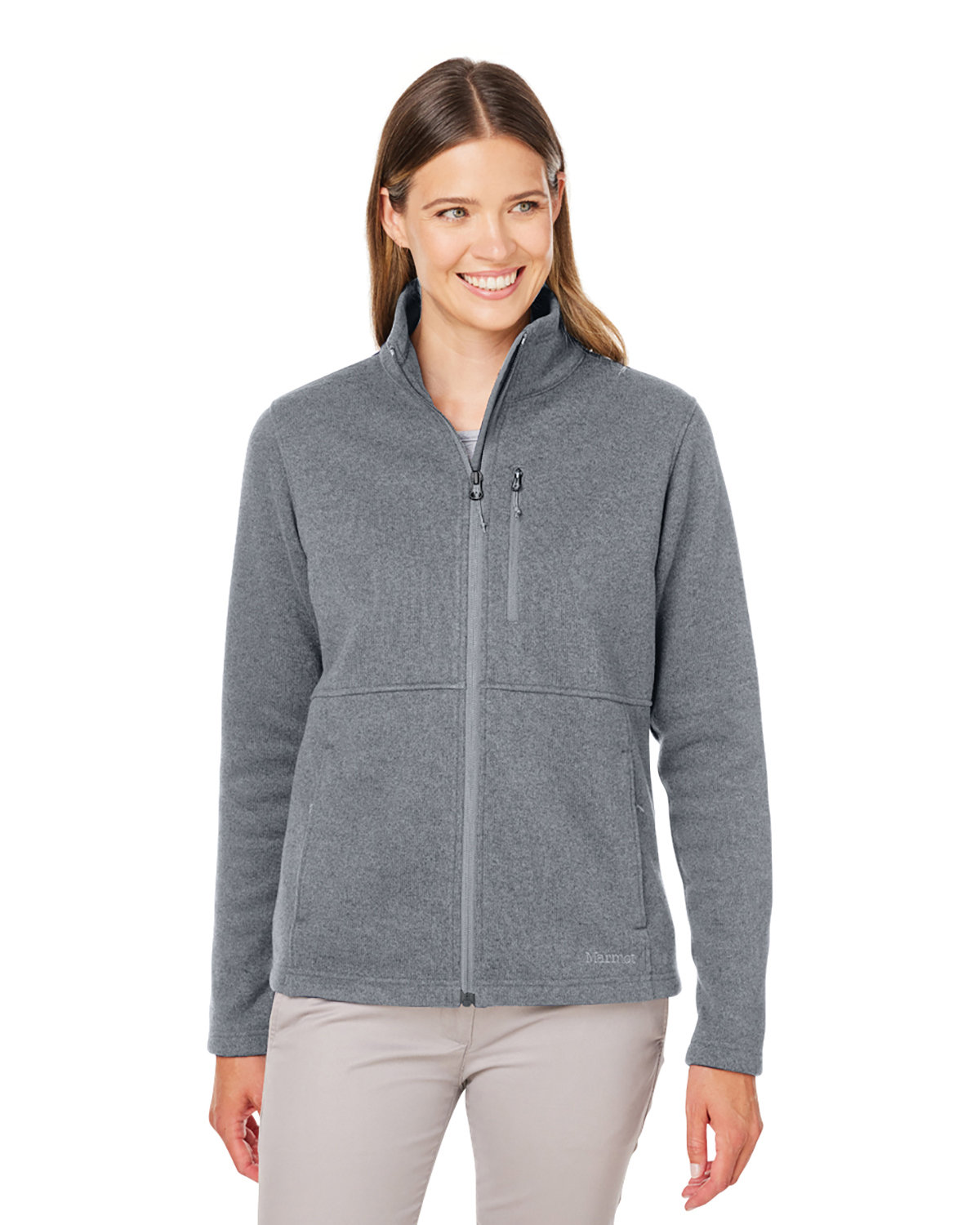 Ladies Dropline Sweater Fleece Jacket-