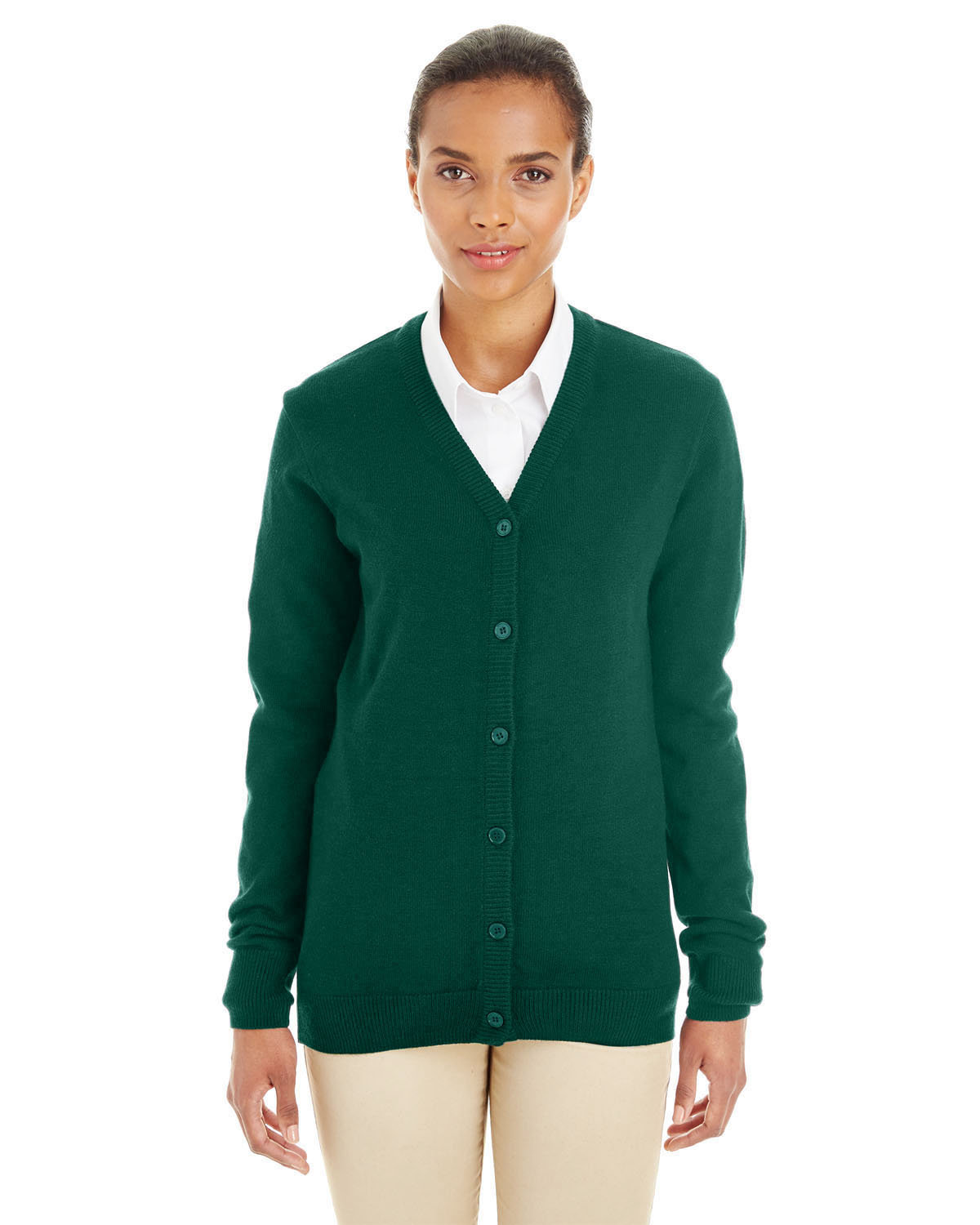 Ladies Pilbloc™ V-Neck Button Cardigan Sweater-Harriton
