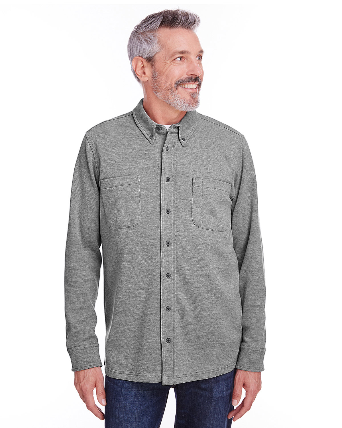 Adult Stainbloc&#8482; Pique Fleece Shirt&#45;Jacket-Harriton