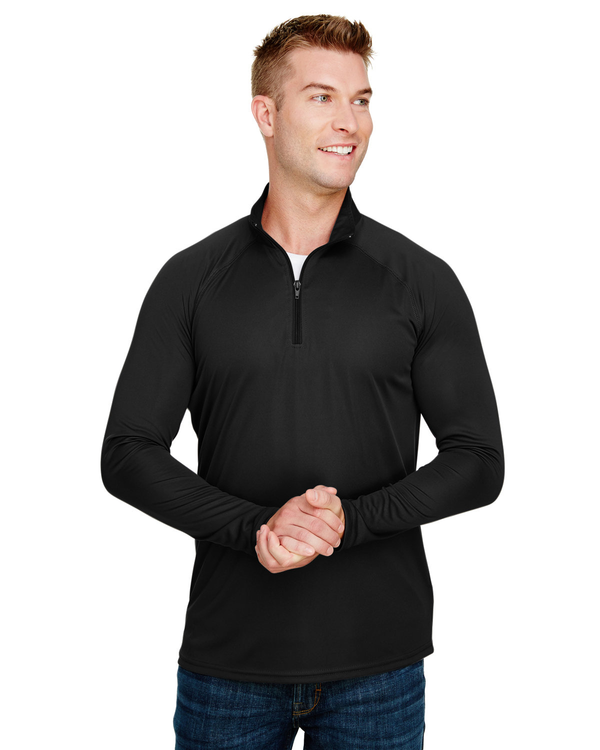 Adult Daily Polyester Quarter&#45;Zip-A4