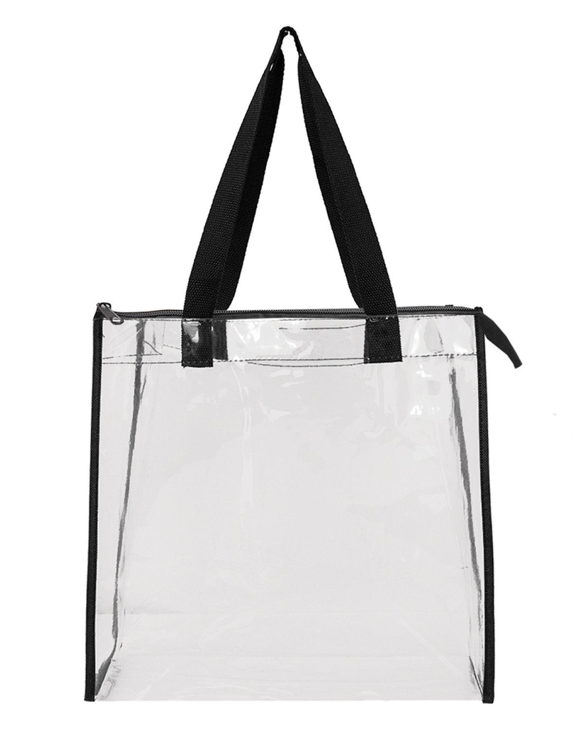 Clear Tote With Gusseted And Zippered Top-OAD