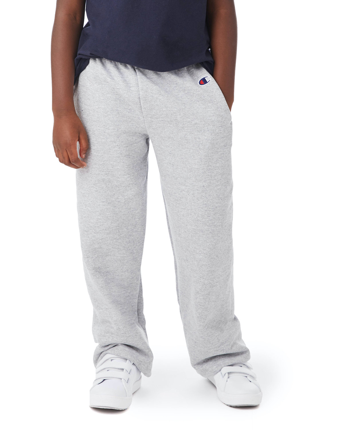 Youth Powerblend&#174; Open&#45;Bottom Fleece Pant With Pockets-Champion