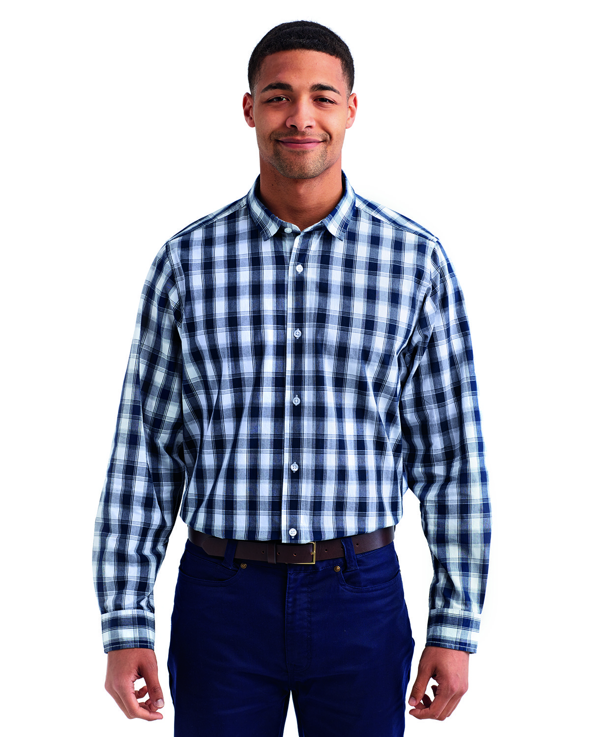Mens Mulligan Check Long&#45;Sleeve Cotton Shirt-Artisan Collection by Reprime
