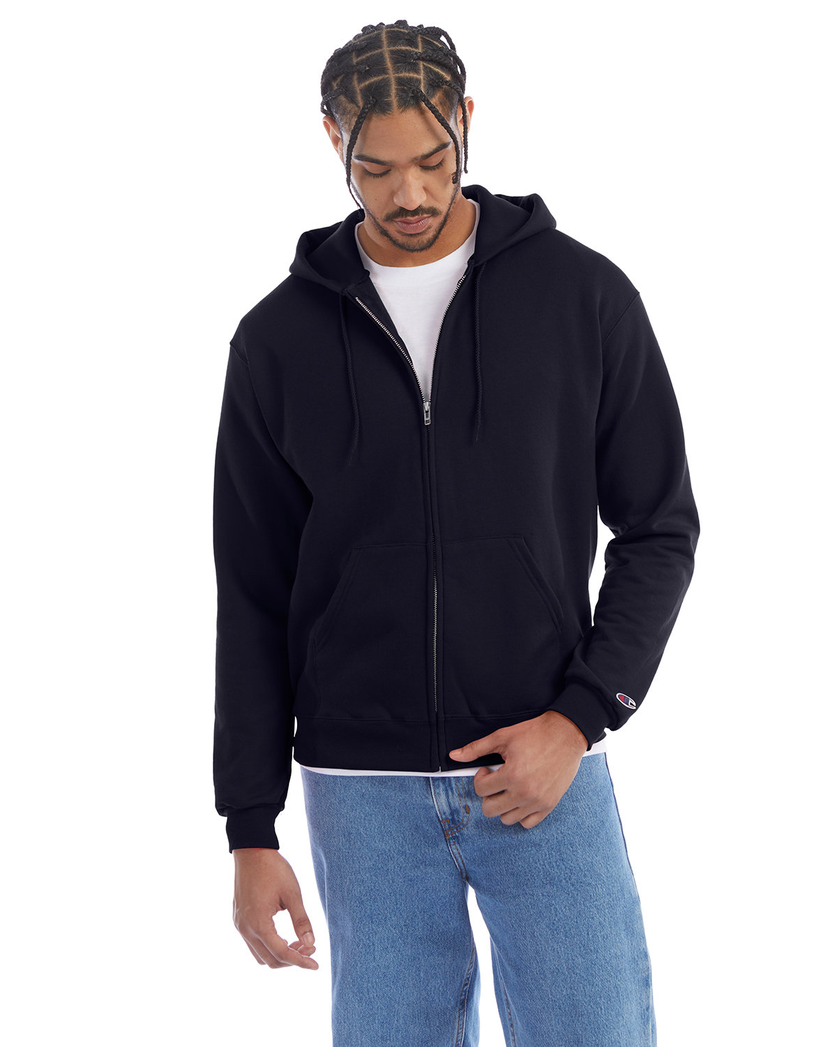 Adult Powerblend® Full-Zip Hooded Sweatshirt-Champion
