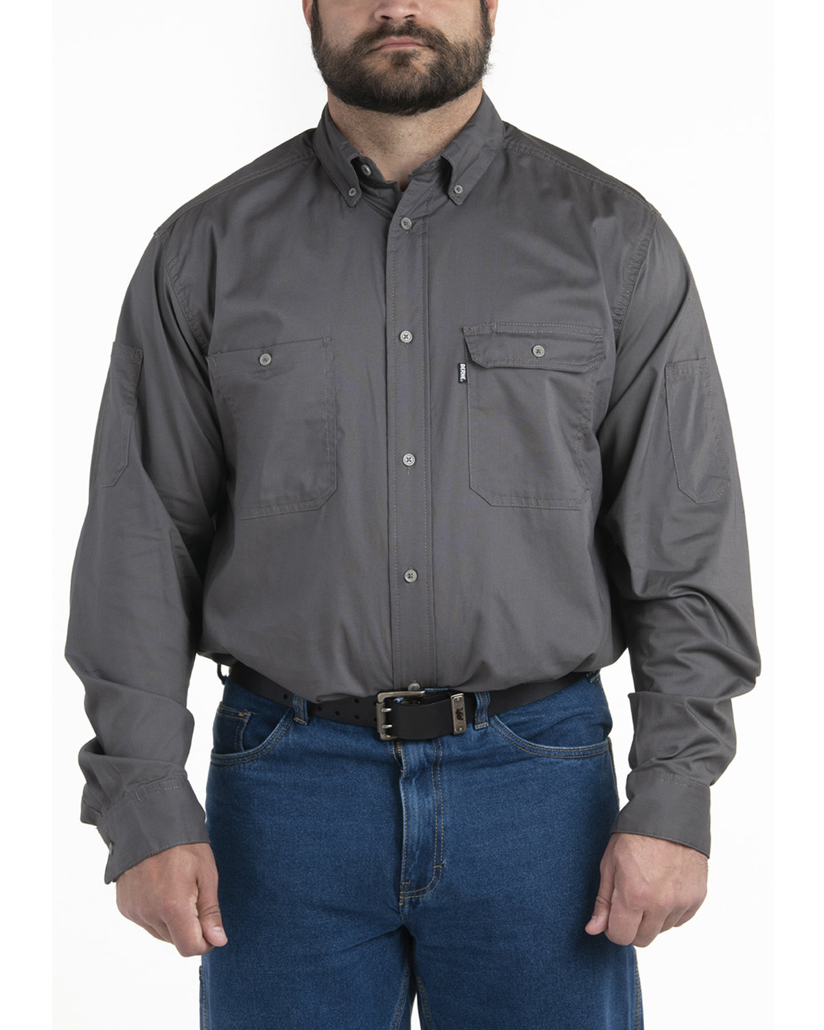 Mens Utility Lightweight Canvas Woven Shirt-Berne