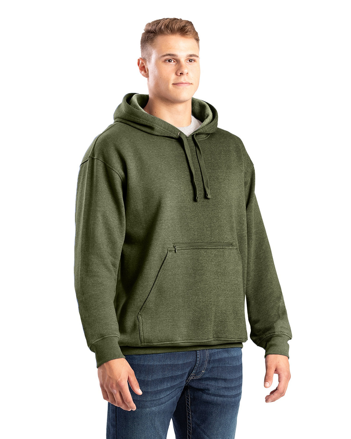 Mens Heritage Zippered Pocket Hooded Pullover Sweatshirt-Berne