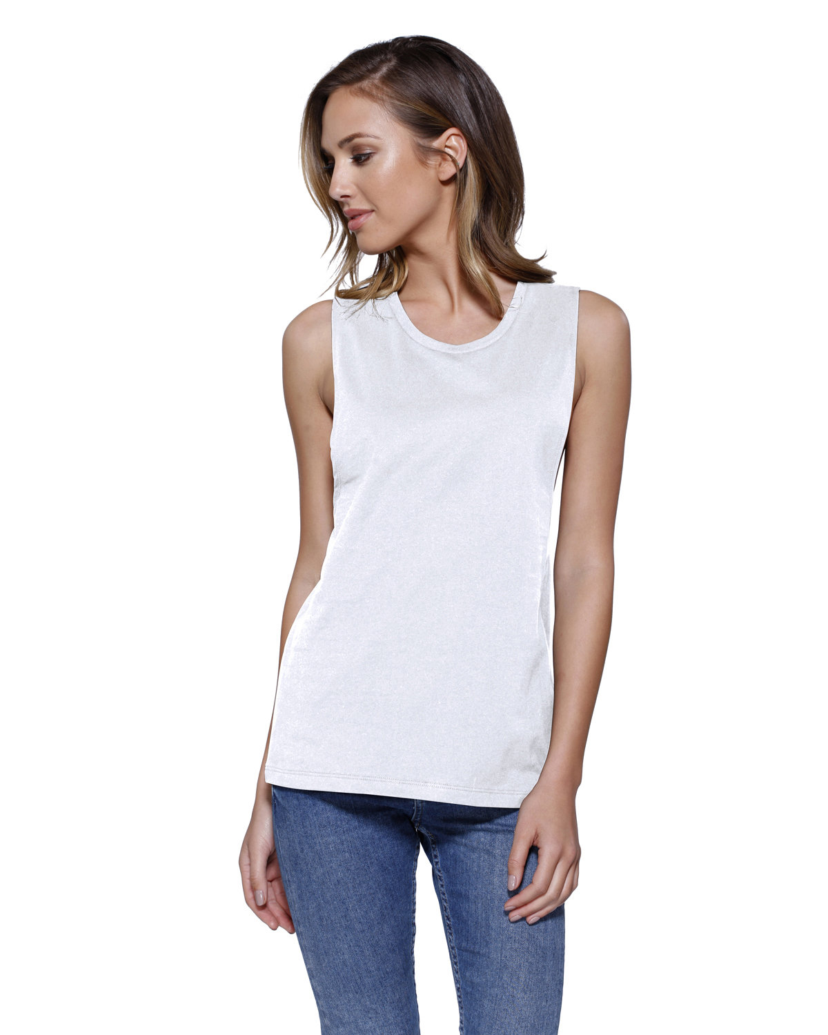 Buy Ladies Cotton Muscle T-Shirt - StarTee Online at Best price - PR