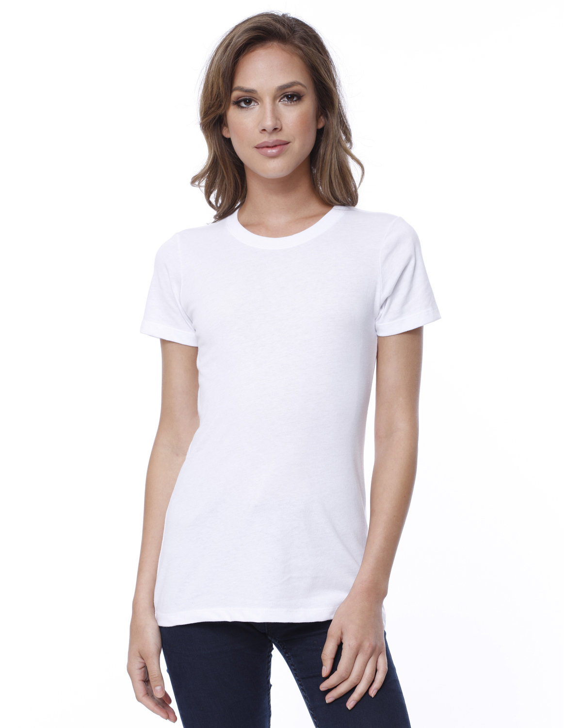 Ladies Cotton Crew Neck T-Shirt-