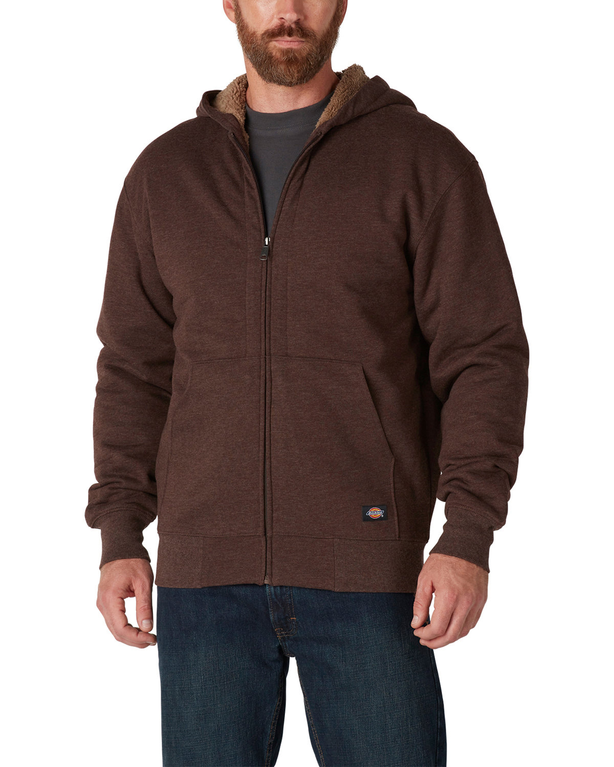 Mens Fleece&#45;Lined Full&#45;Zip Hooded Sweatshirt-Dickies