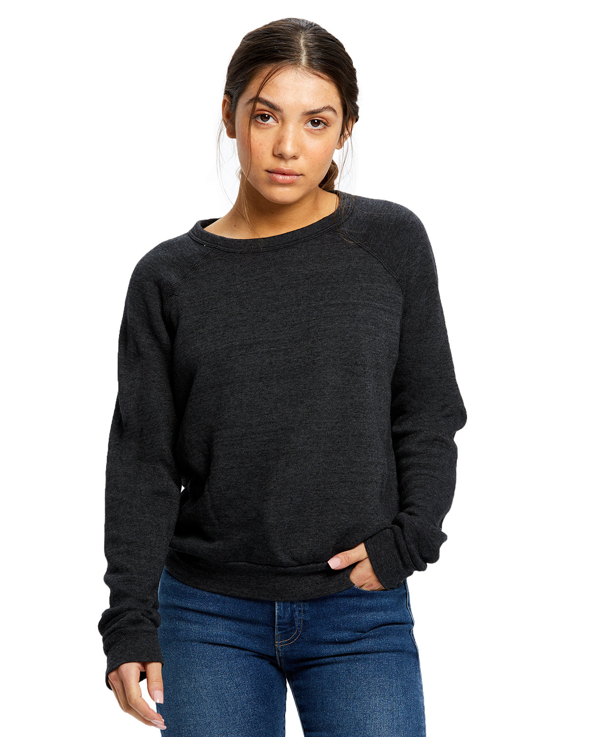 Ladies Raglan Pullover Long Sleeve Crewneck Sweatshirt-US Blanks